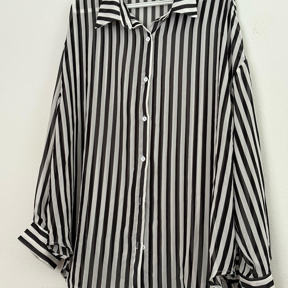 Black and White Striped Shirt